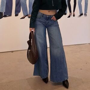 Wide Leg Flare Blue Women's Jeans